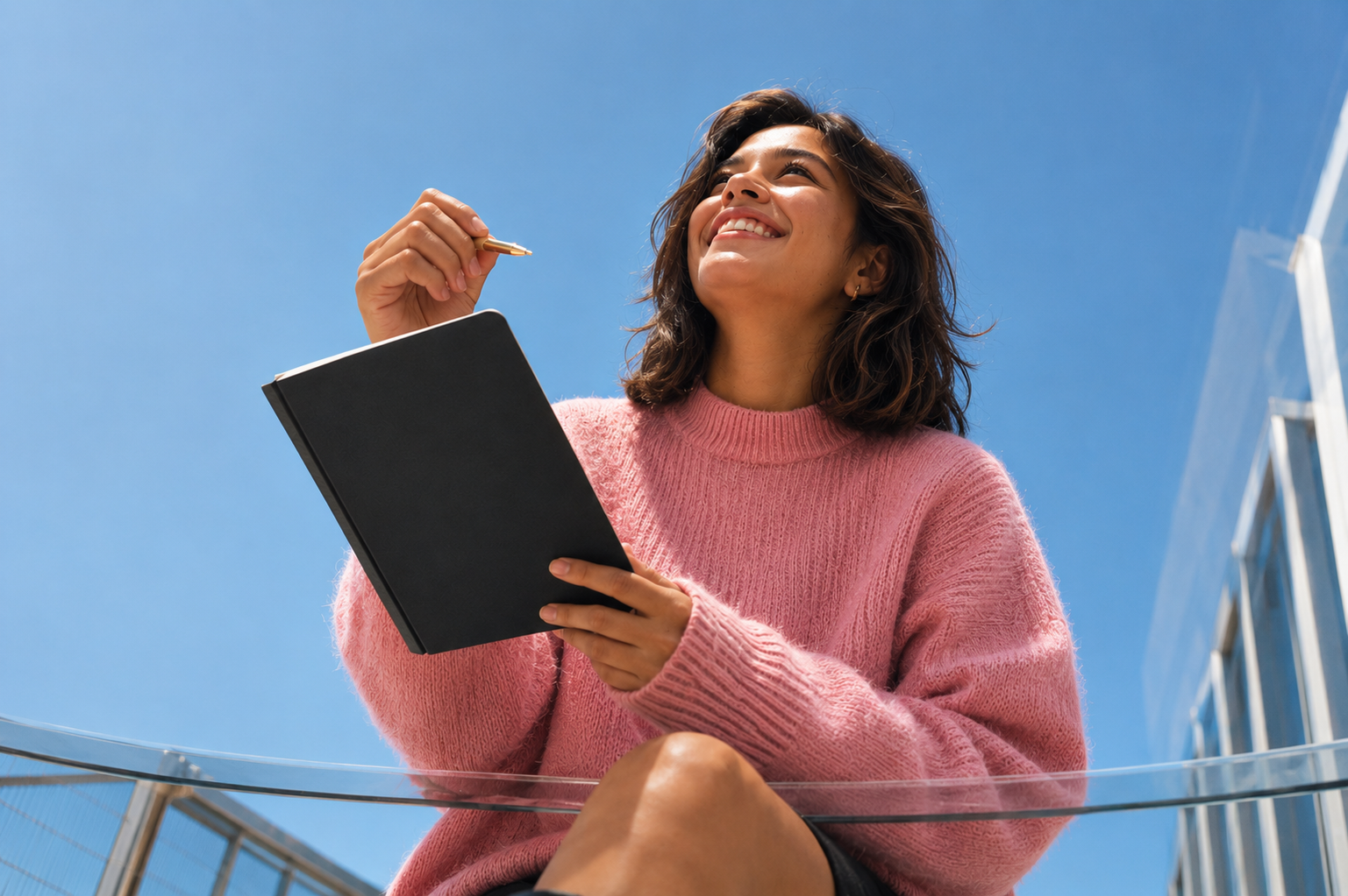 image of person with notebook